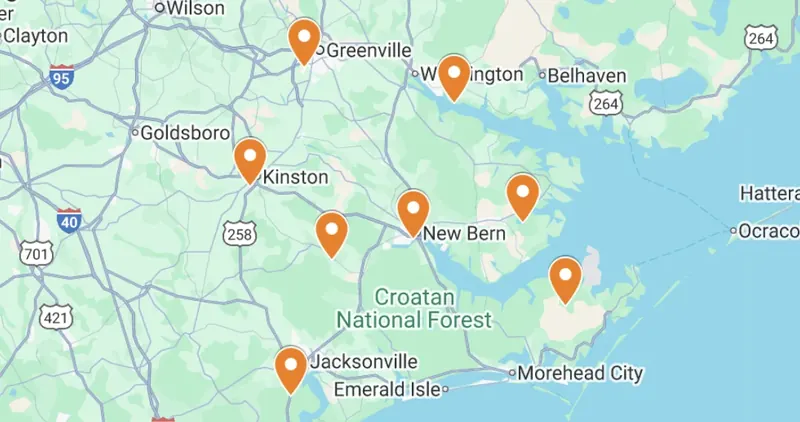 Waste Cubes service area map